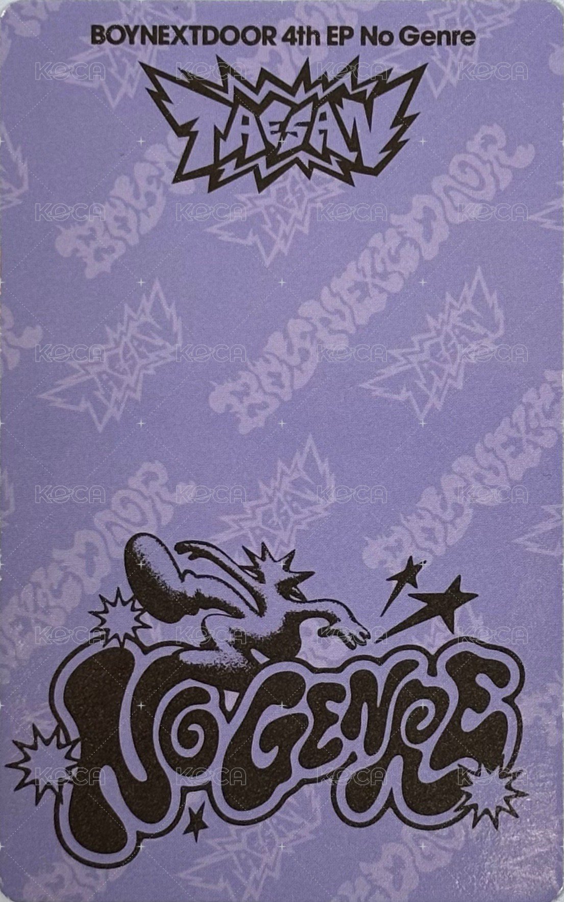 No Genre 日咖 特典卡 單封 背面