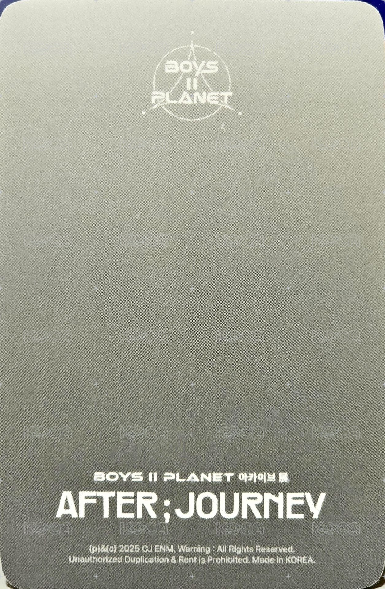 BOYS ll PLANET 아카이브展覧 AFTER;JOURNEY in 首爾 A4海報 周邊卡  背面
