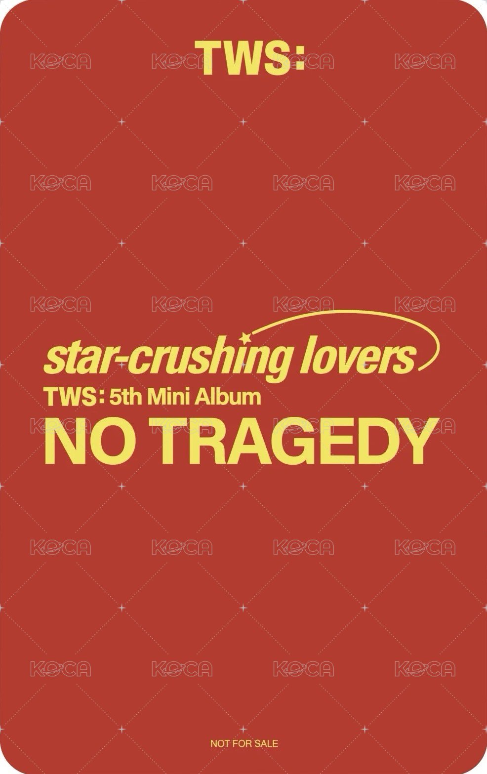 NO TRAGEDY 環球 BLUSH ver. 特典卡 單封 背面