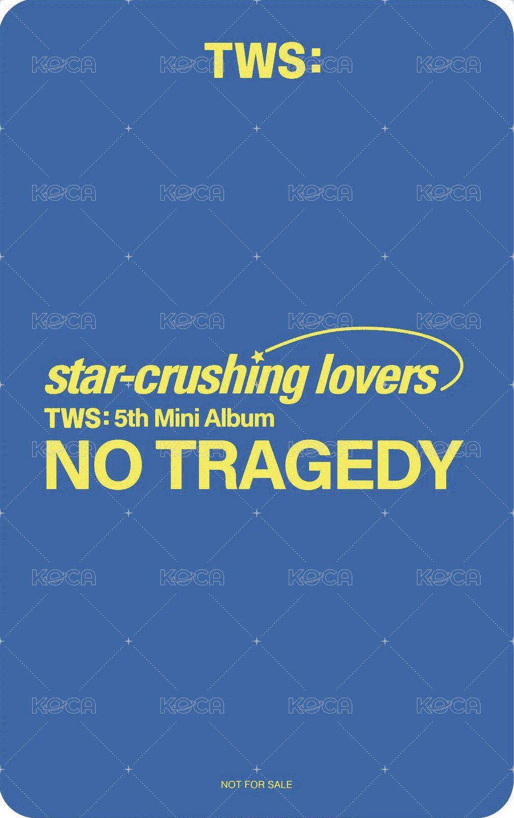 NO TRAGEDY 環球 HUSH ver. 特典卡 單封 背面