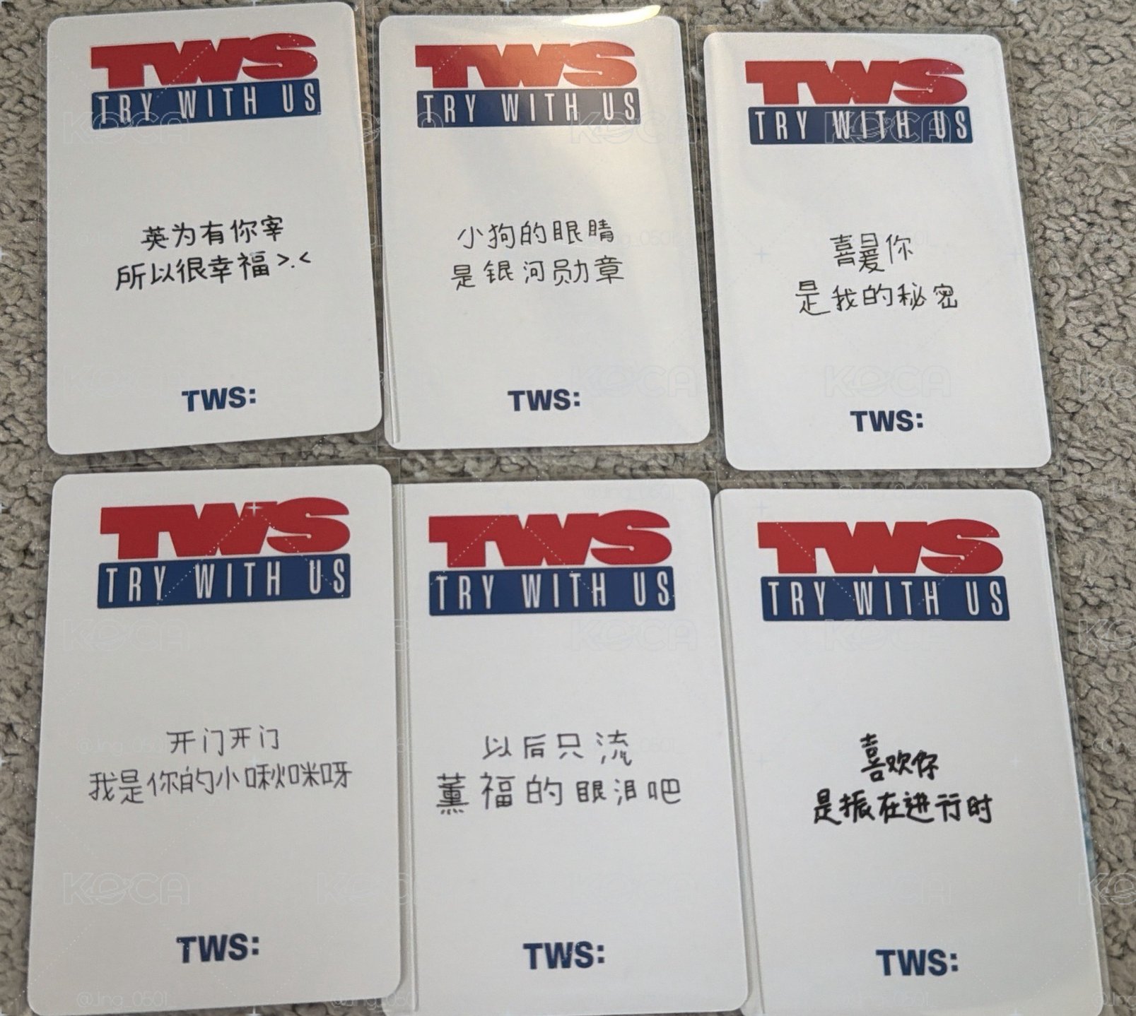 Tws迷三一直娛手寫卡背
