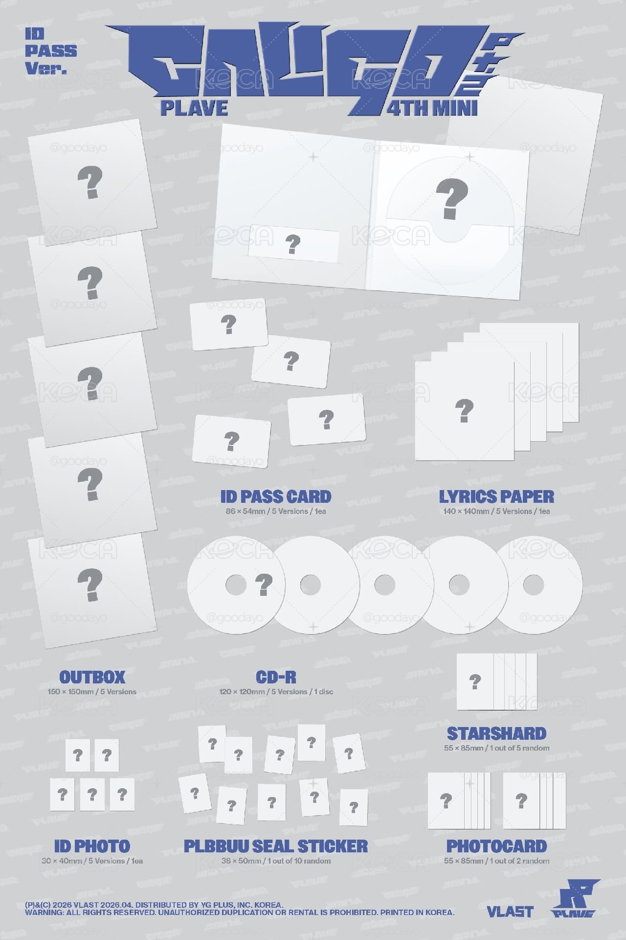YEJUN4th Mini Album 'Caligo Pt.2'專輯】plave 迷四ID PASS未拆專