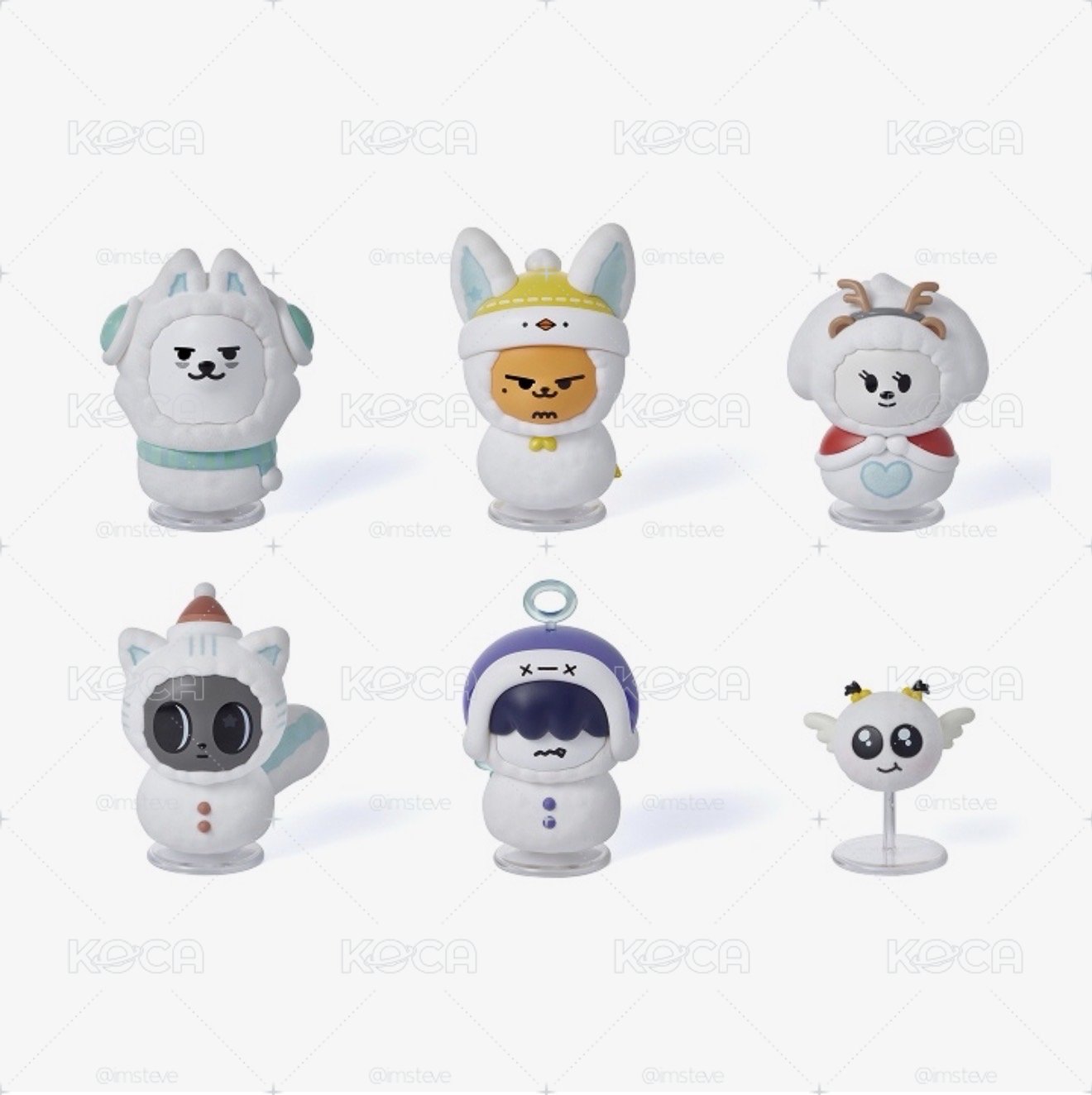 角巴兔雪人盲盒公仔
