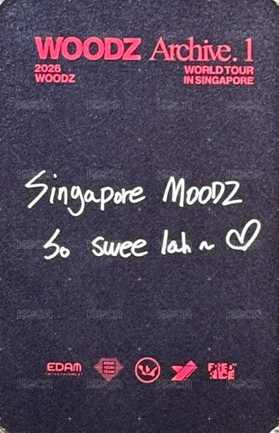 2026 WOODZ WORLD TOUR＇Archive. 1＇ 新加坡 入場卡 / 場限卡  背面