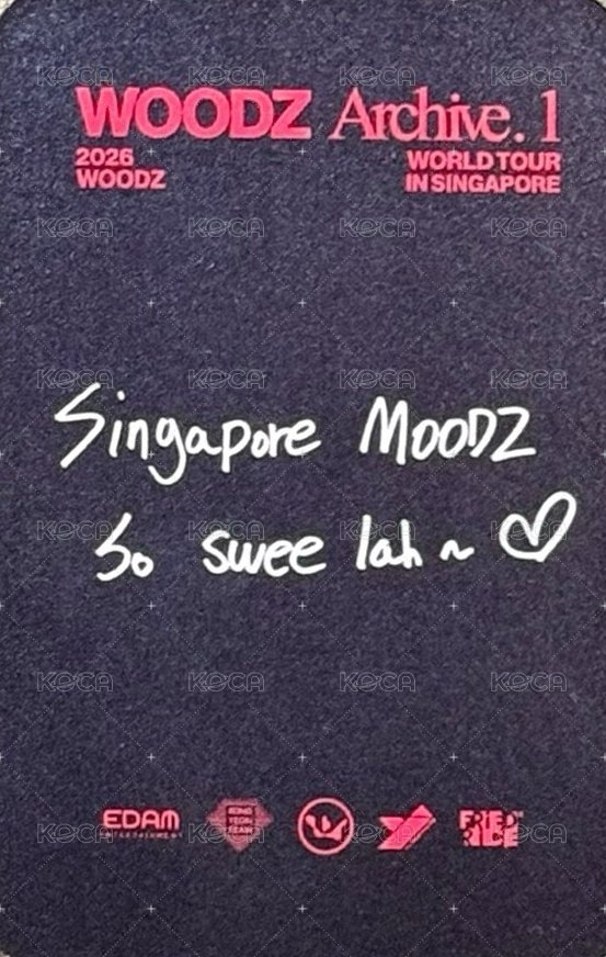 2026 WOODZ WORLD TOUR＇Archive. 1＇ 新加坡 入場卡 / 場限卡  背面