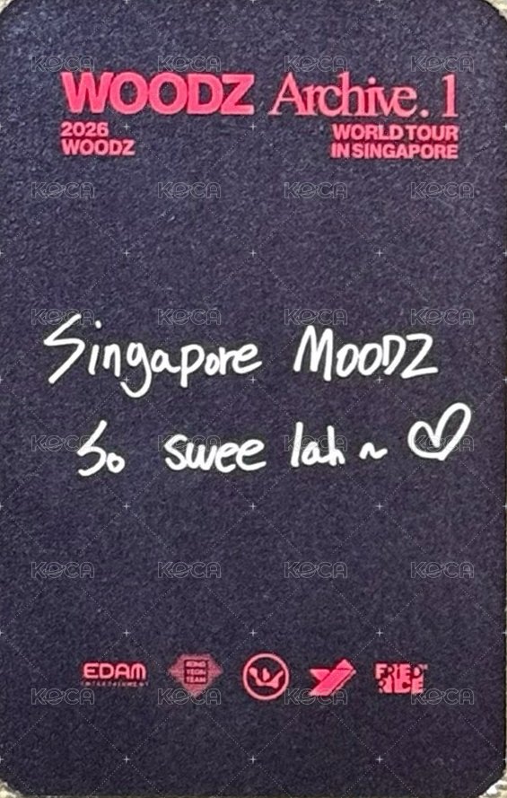 2026 WOODZ WORLD TOUR＇Archive. 1＇ 新加坡 入場卡 / 場限卡  背面