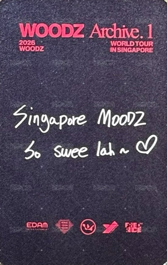 2026 WOODZ WORLD TOUR＇Archive. 1＇ 新加坡 入場卡 / 場限卡  背面