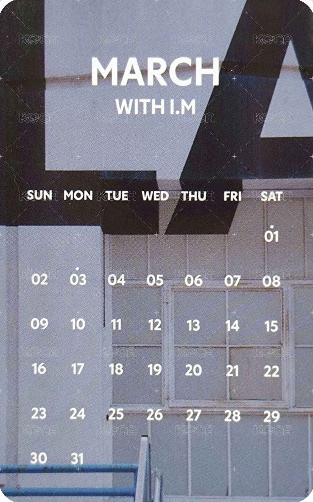 I.M 25'SG 年曆卡 3月 背面