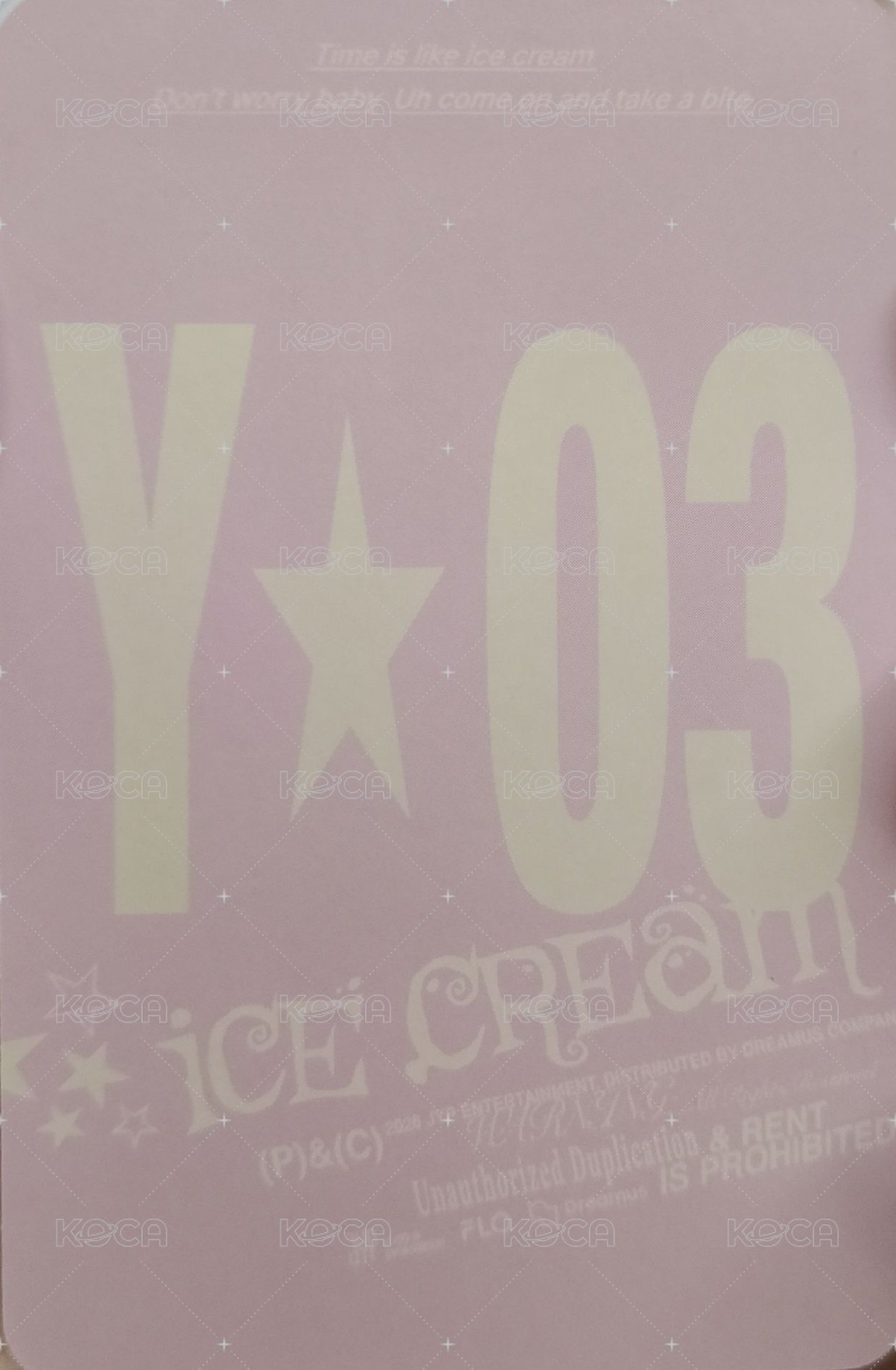 Ice Cream 特別版 A ver. 專輯卡  背面