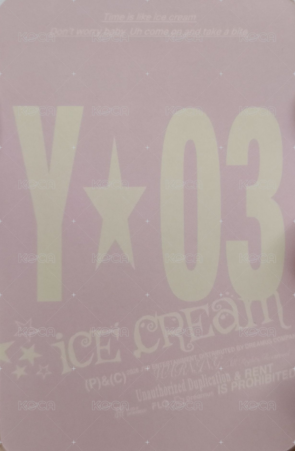 Ice Cream 特別版 A ver. 專輯卡  背面