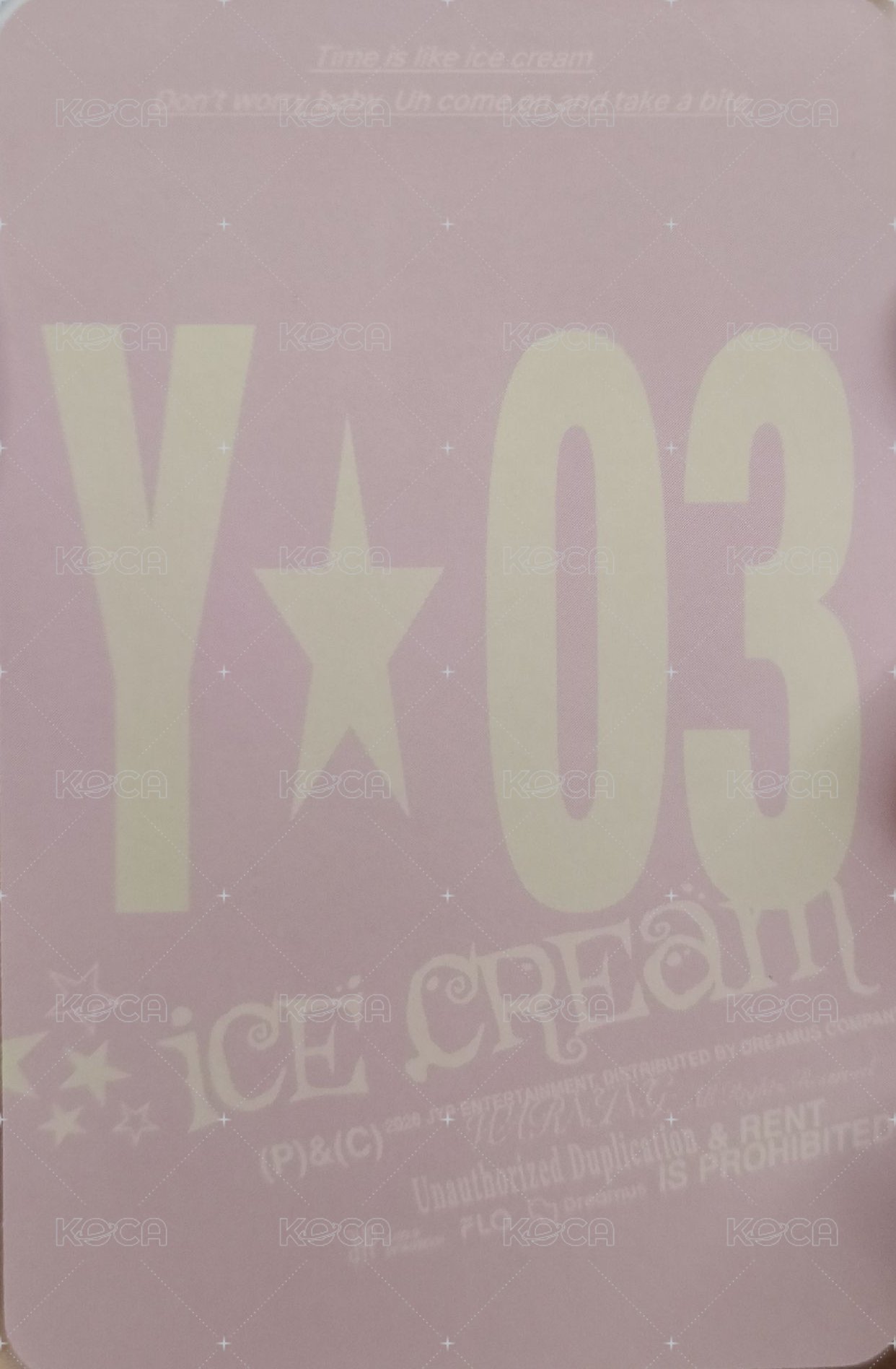 Ice Cream 特別版 A ver. 專輯卡  背面