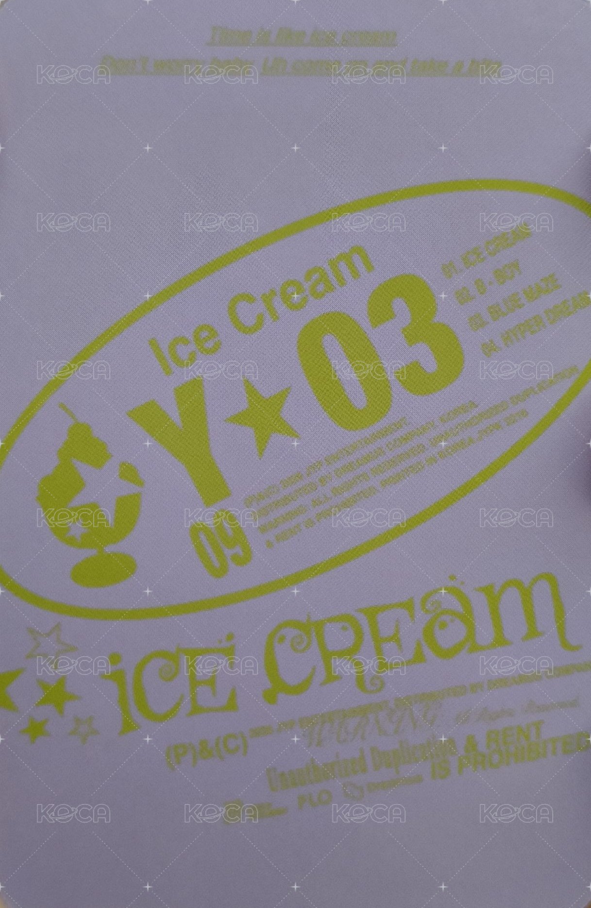 Ice Cream 特別版 B ver. 專輯卡  背面