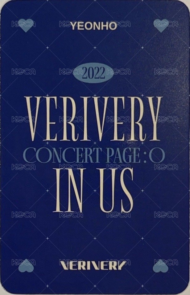 VERIVERY 1st CONCERT PAGE : O 美巡寫真書 周邊卡  背面