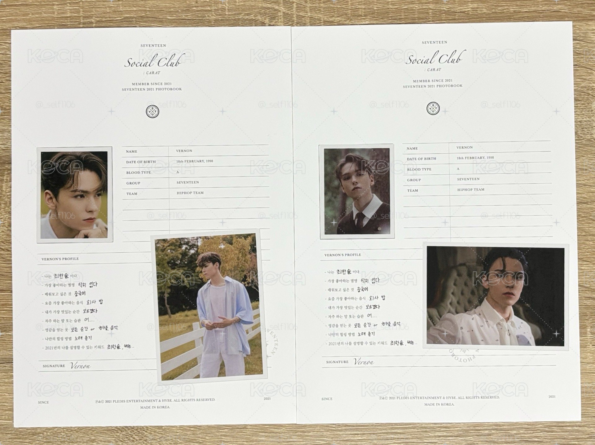 SEVENTEEN SOCIAL CLUB 明信片 檔案卡