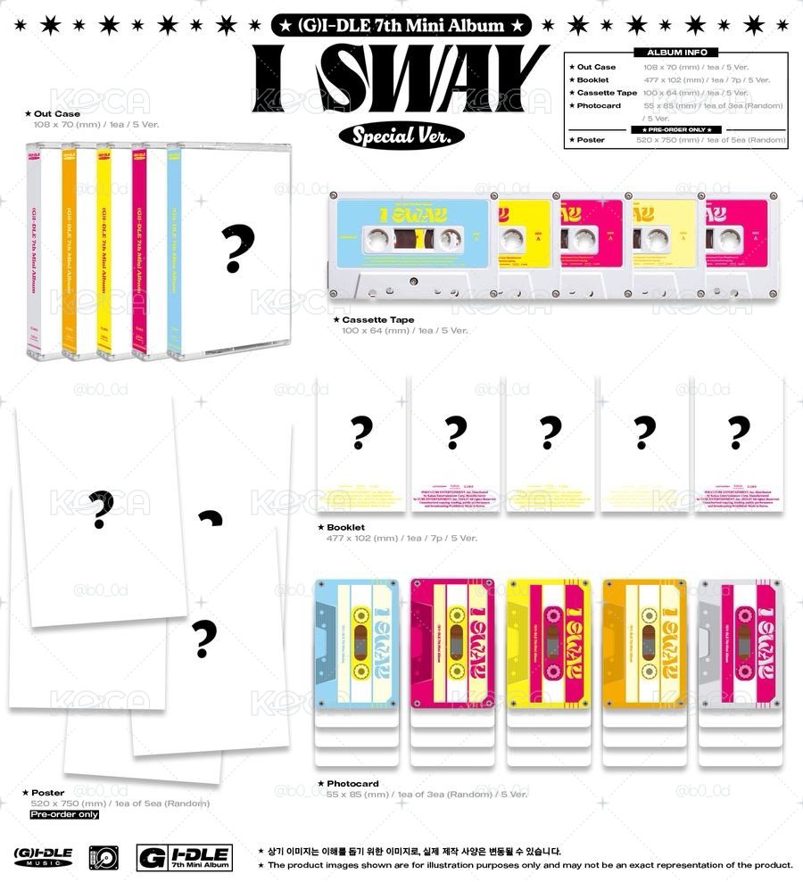 i-dle 迷你七輯《I SWAY》全新未拆封專輯 Special ver. 特別版 無特典 卡帶 可加購摺疊海報