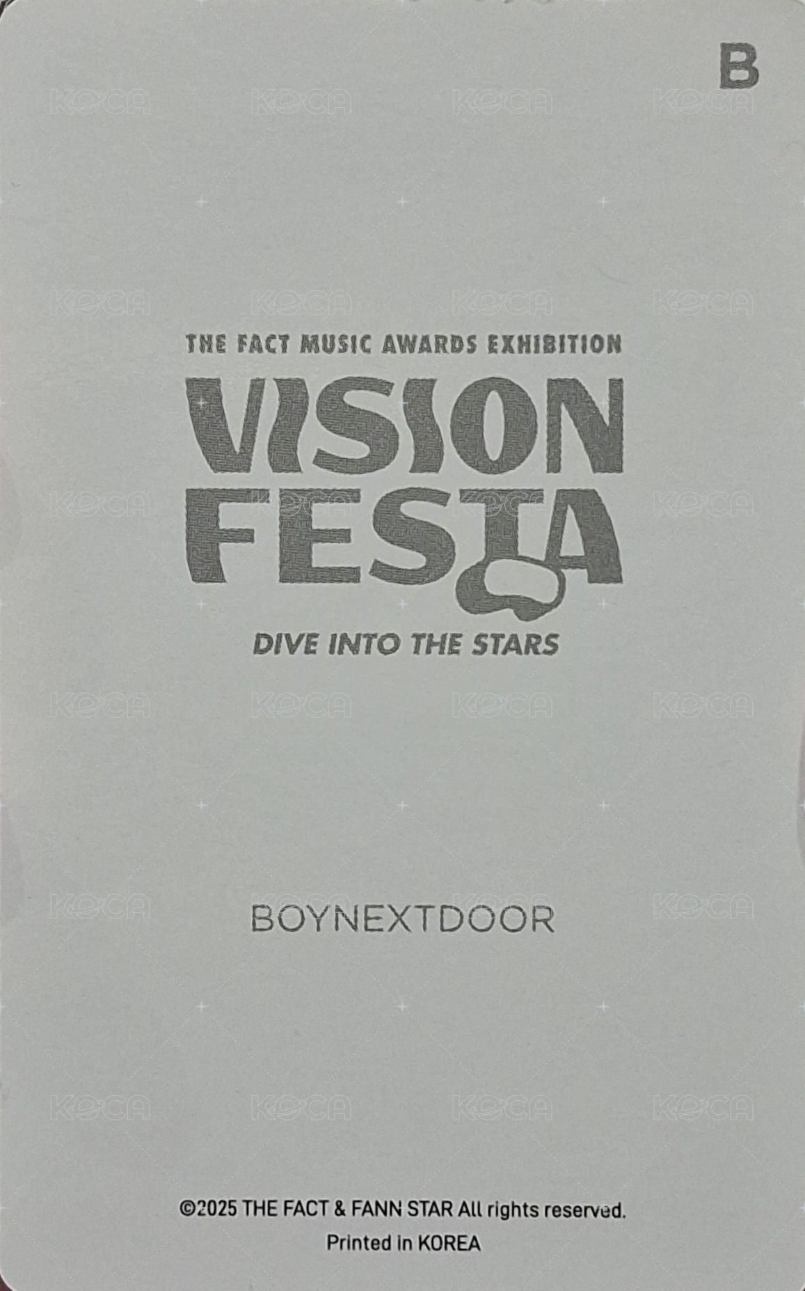 TMA VR展 入場卡 / 場限卡  背面