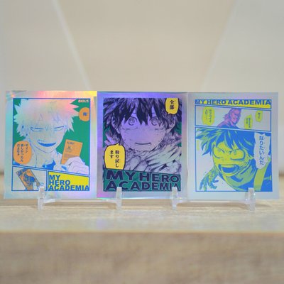 我的英雄學院 極光貼紙3張 爆豪 綠谷