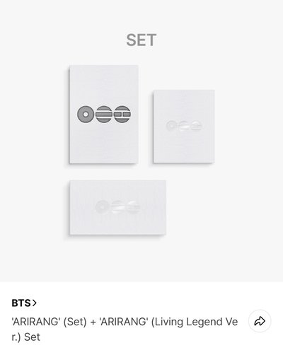 BTS Arirang 未拆專一套3張（K版+M版+LL版）