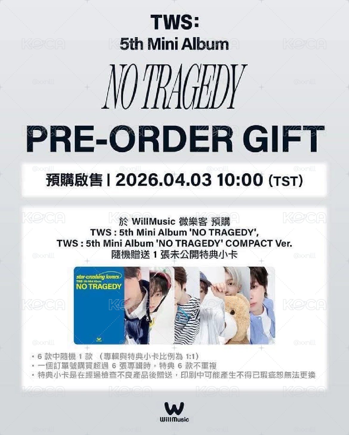 NO TRAGEDY 微樂客 特典卡 