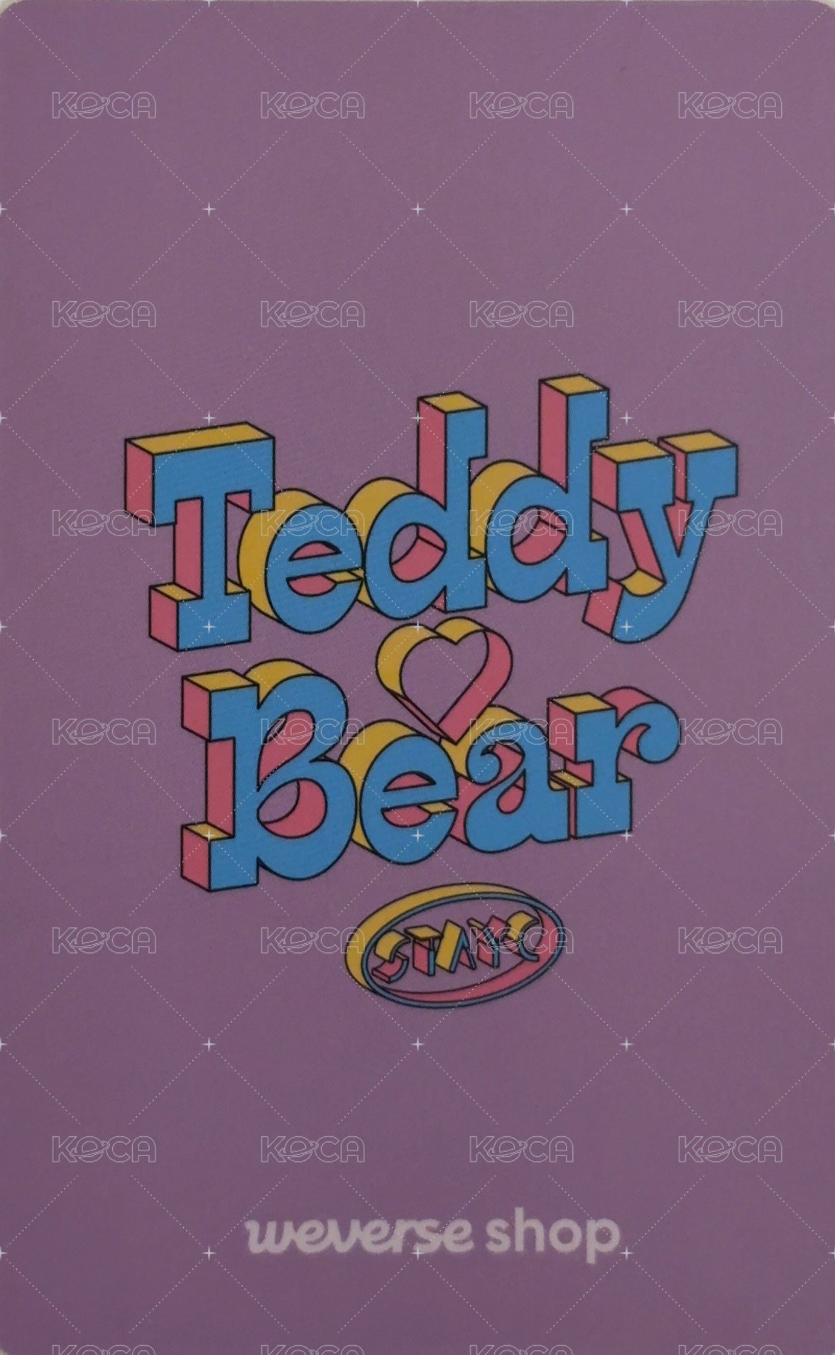 Teddy Bear wvs 1.0 特典卡  背面