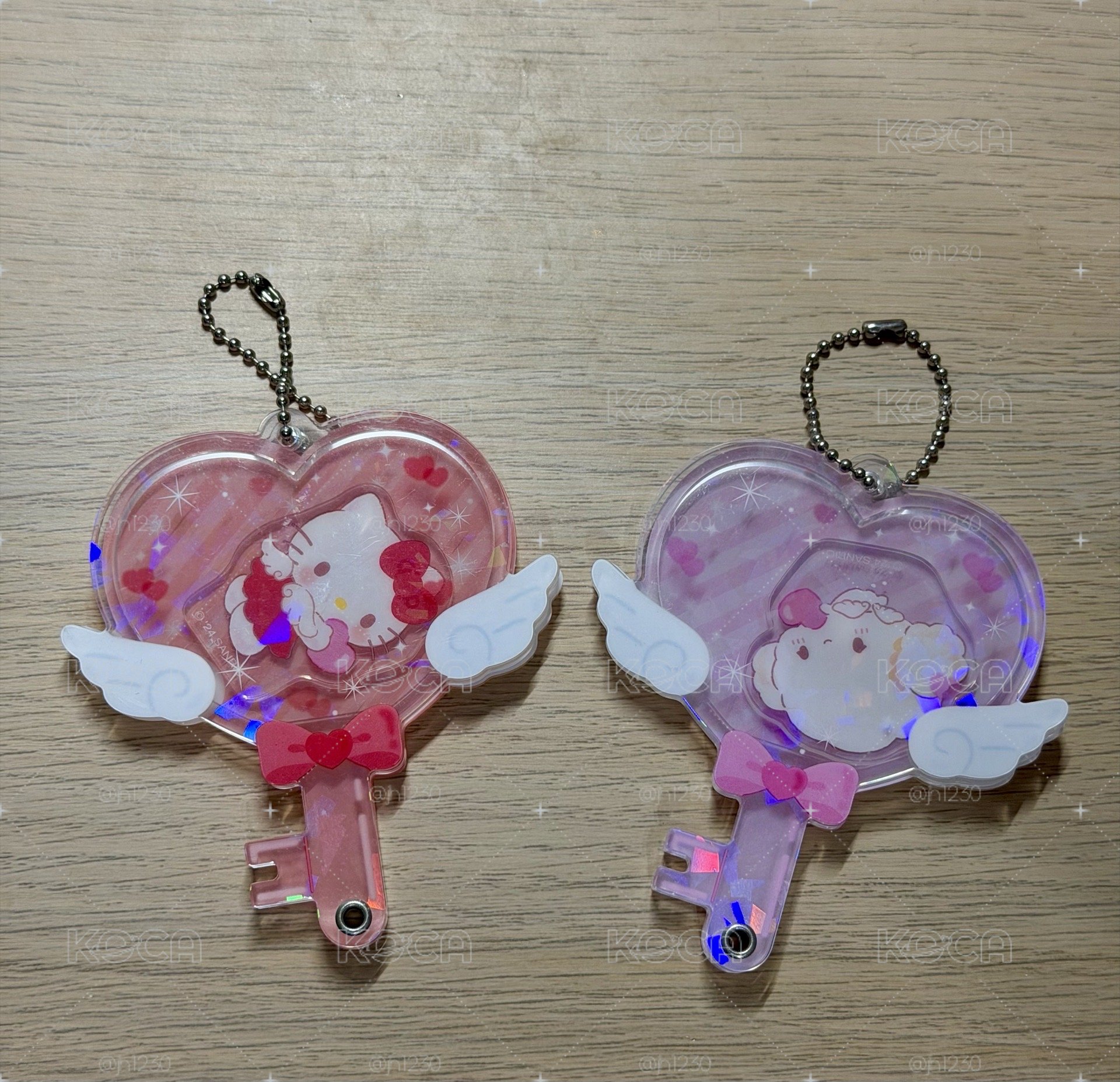 Hello kitty &小麥粉愛心吊飾
