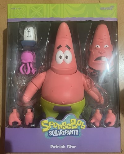 SUPER 7 7吋 海棉寶寶 派大星尖頭拉瑞 二手