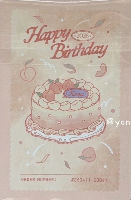 26生日 蛋糕鑰匙圈 周邊卡  背面