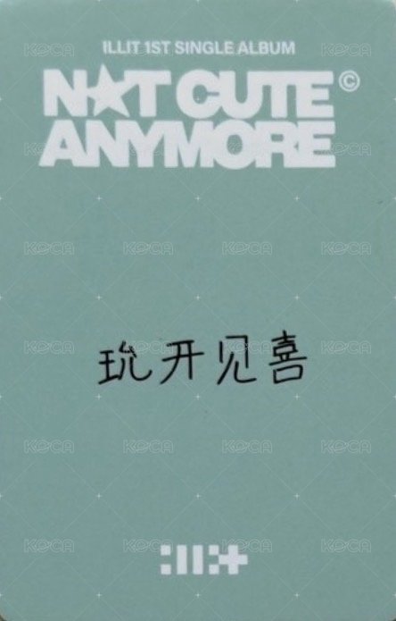 NOT CUTE ANYMORE yzy 線上5.0 簽售卡  背面