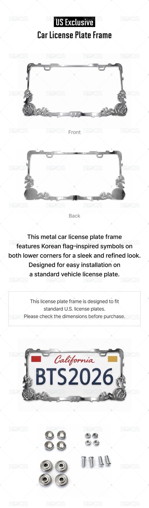 車牌裝飾框(注意臺灣法規不得裝設於車牌)