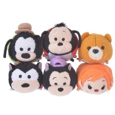 日本迪士尼 絕版收藏 高飛 麥斯 皮特 皮傑 父子tsum tsum茲姆 一組（6隻）