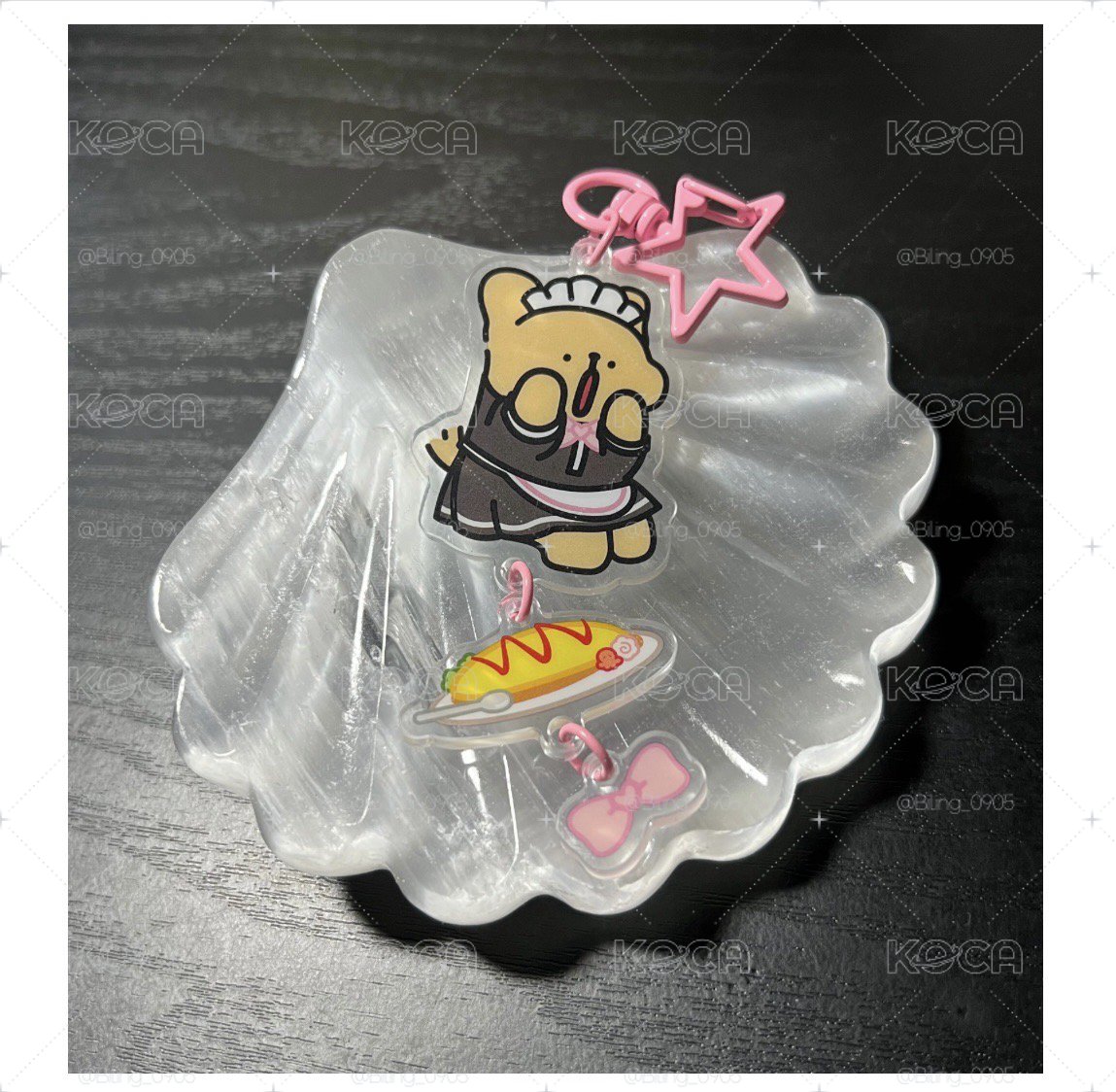 線條小狗女僕咖啡廳黃金獵犬蛋包飯吊飾