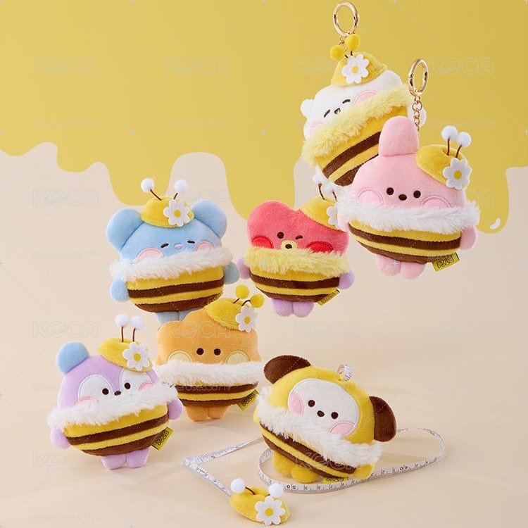 BT21 HONEYBEE 捲尺吊飾娃