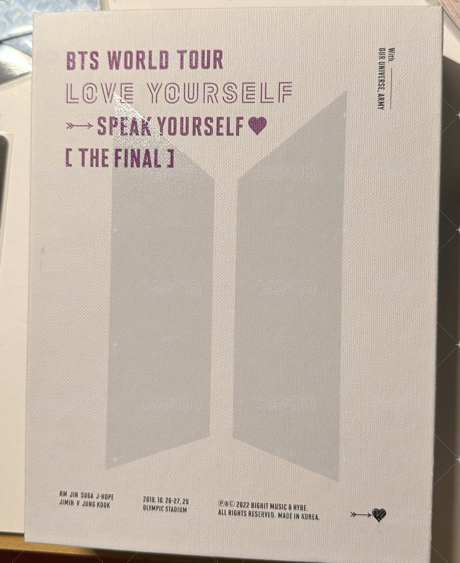BTS SY tour the final DVD 無小卡