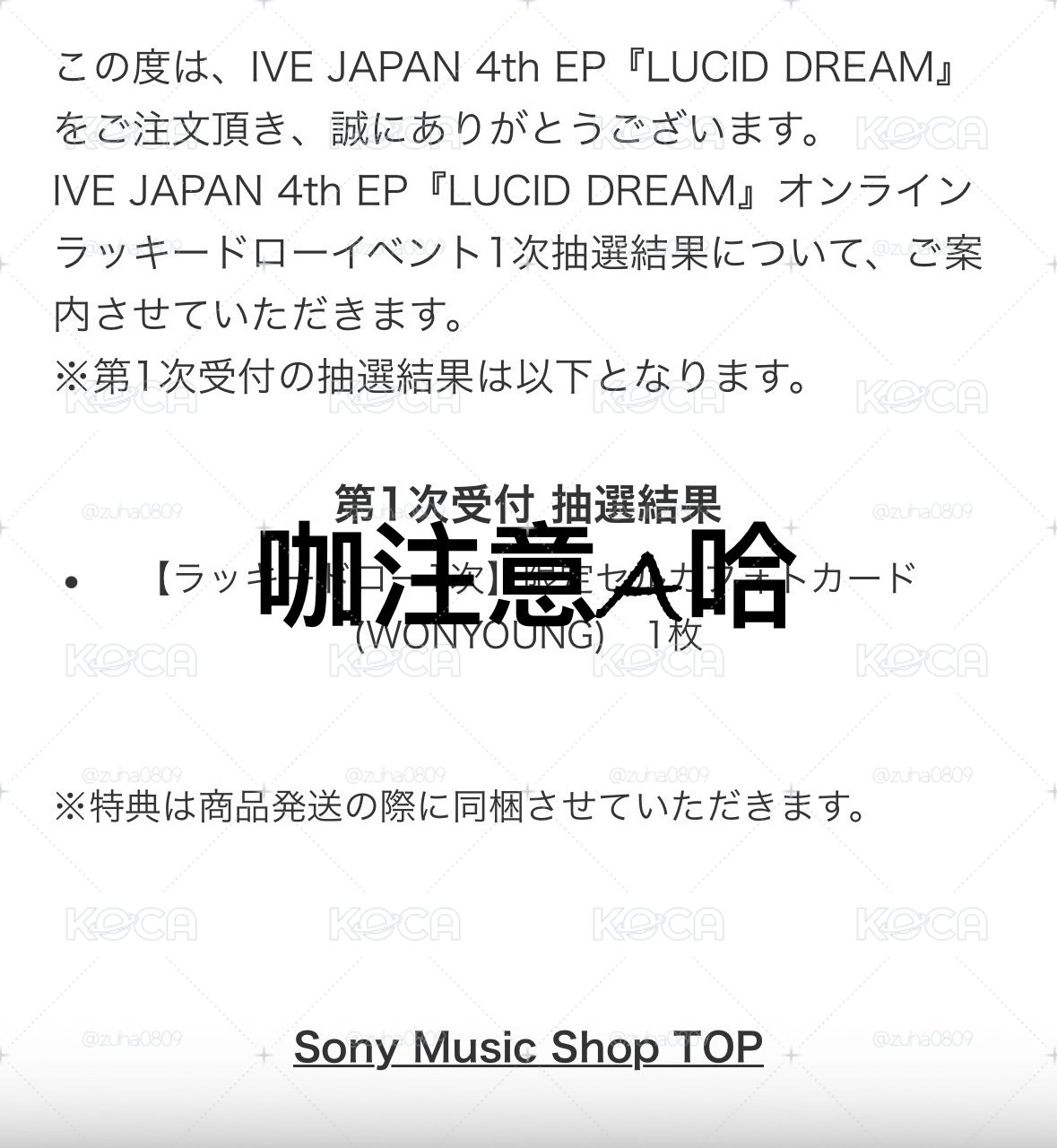 IVE 日專LUCID DREAM 限量索尼抽選卡
