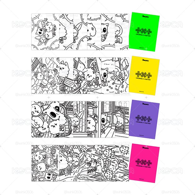 角巴兔著色明信片set （一組24張）