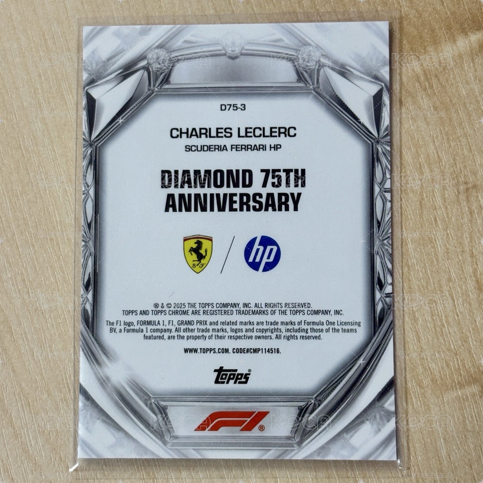 2025 Topps Chrome F1 Charles Leclerc 75週年 鑽石卡