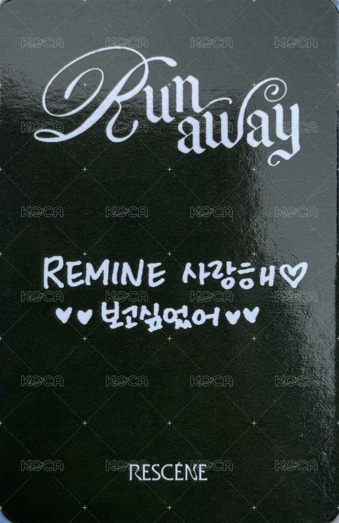 Runaway 3.0 打歌卡  背面
