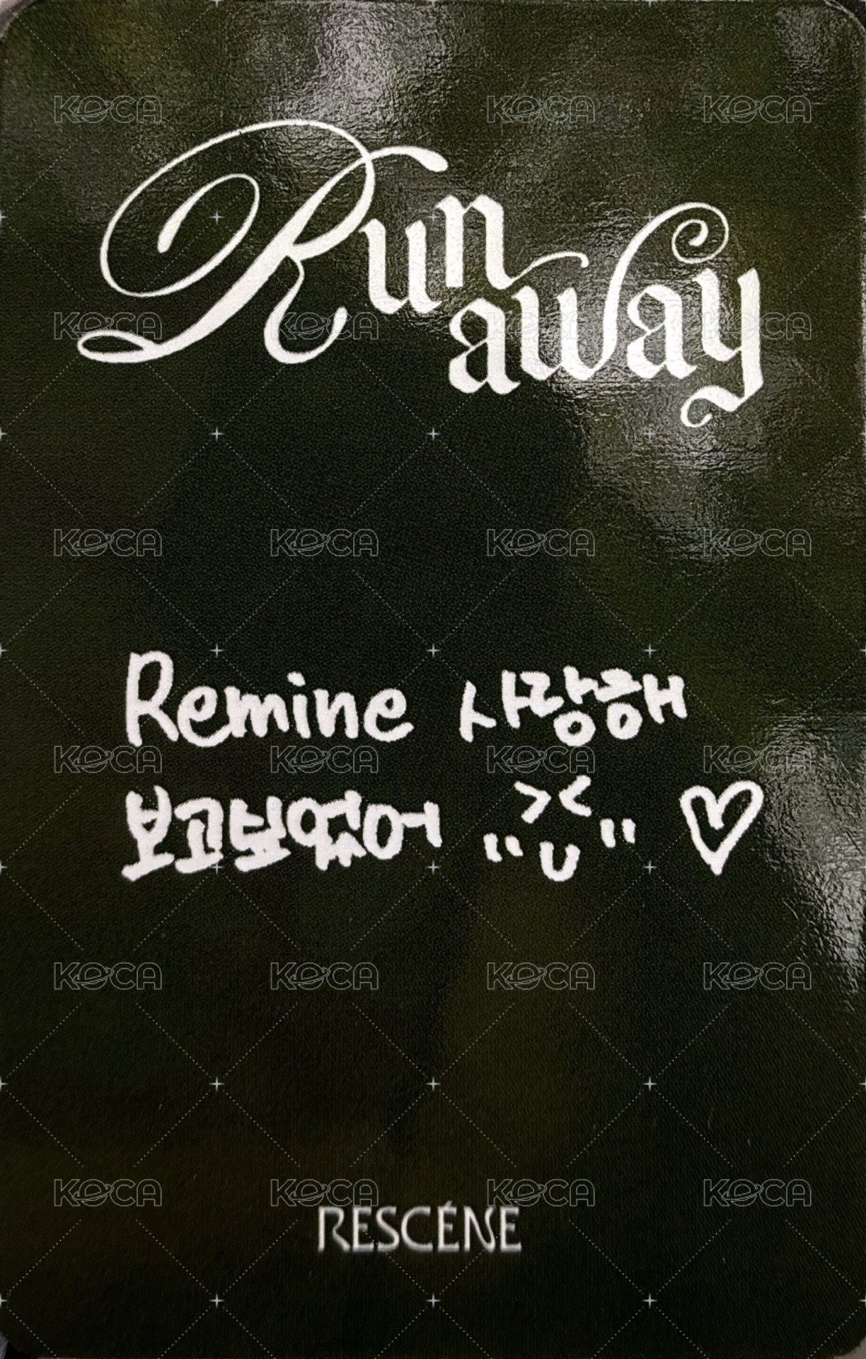 Runaway 3.0 打歌卡  背面