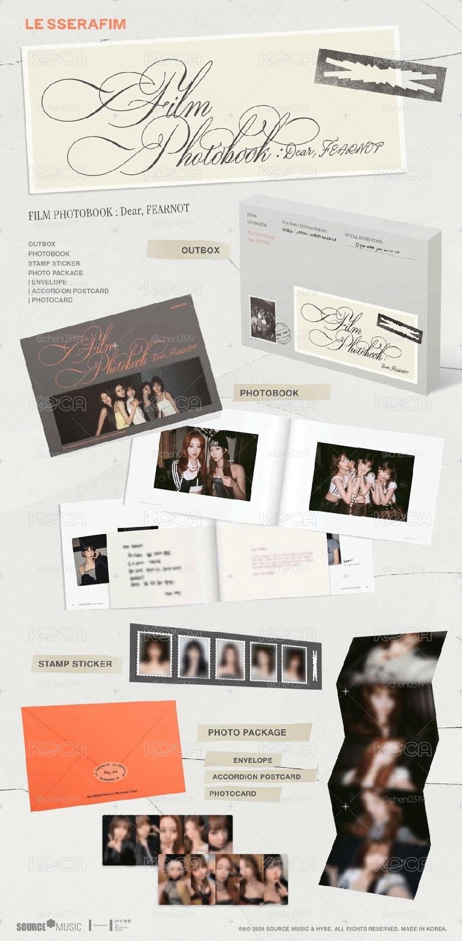 LE SSERAFIM 'FILM PHOTOBOOK : Dear, FEARNOT' 寫真書 （有含wvs特典）