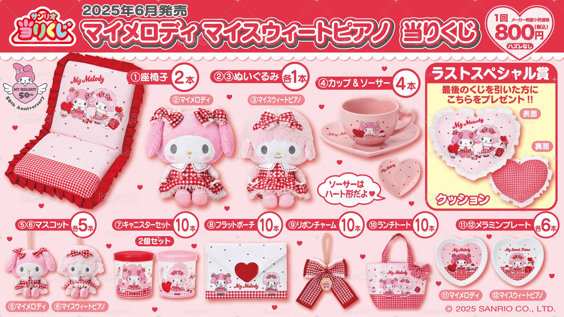 Sanrio 三麗鷗 美樂蒂 × 彼安諾 一番賞系列