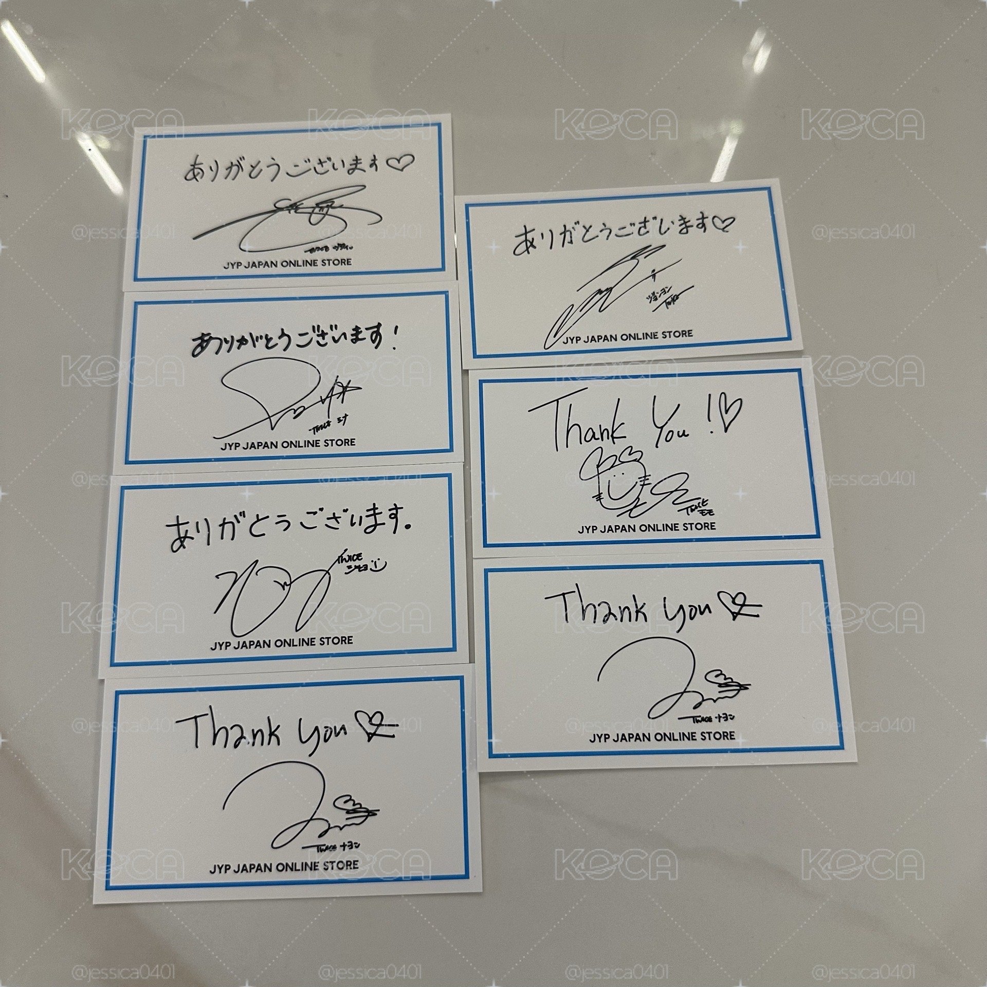 TWICE JYP JAPAN 手寫感謝卡