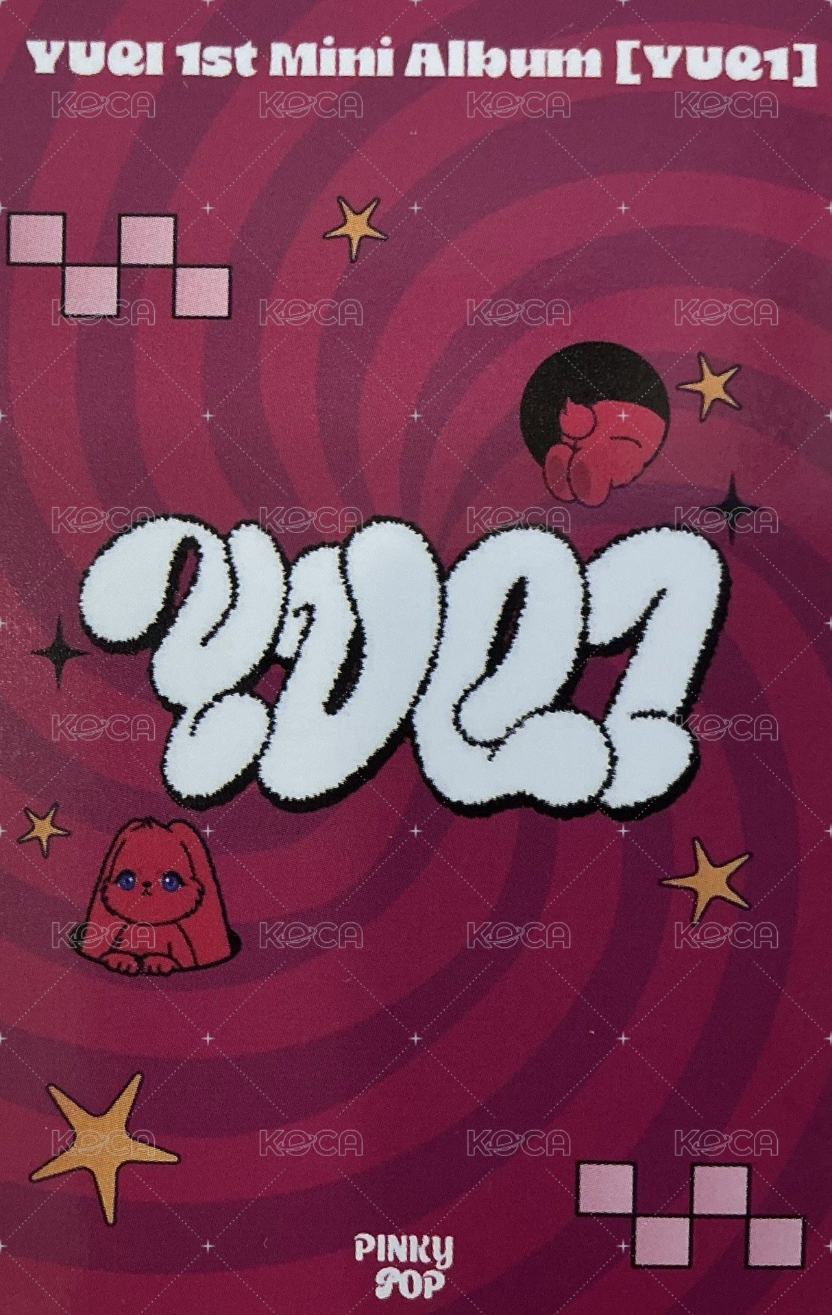 YUQ1 pinkypop 特典卡 紅髮 背面