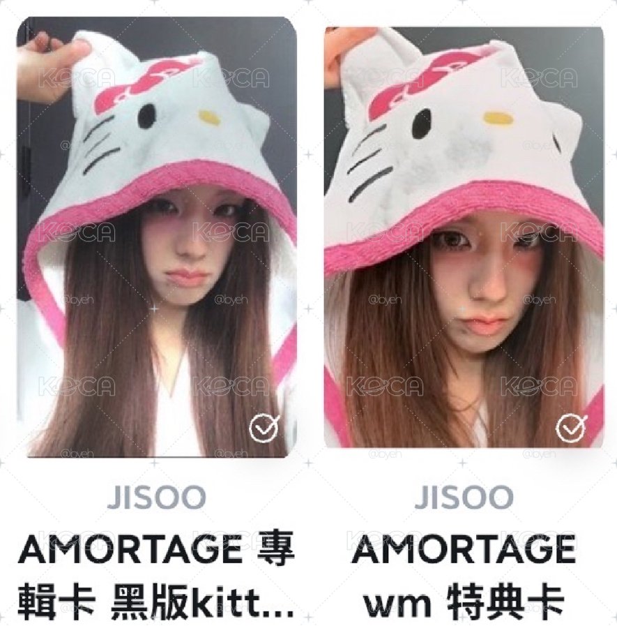 可拆售！JISOO黑版全專 專卡特典都是kitty！有首批鑰匙圈！
