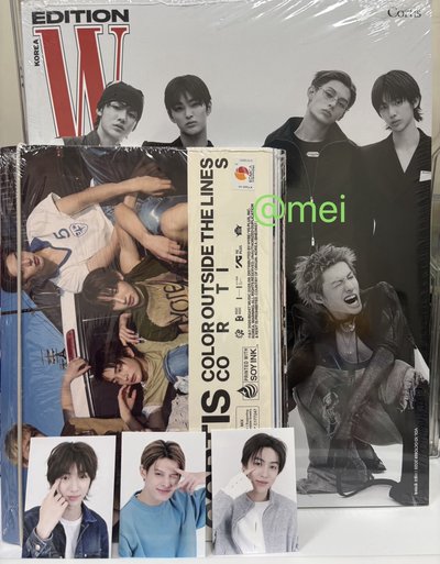 全新未拆W雜誌+未拆隨機S2或S3專+成員隱眼小卡*1