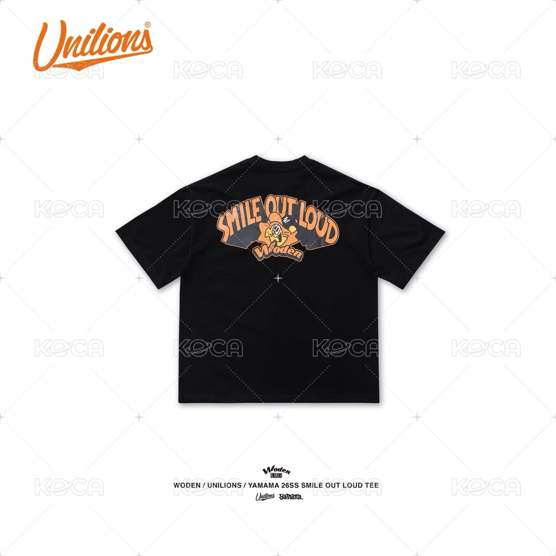 【Woden x Unilions x Yamama】 Smile Out Loud 標語Tee 黑