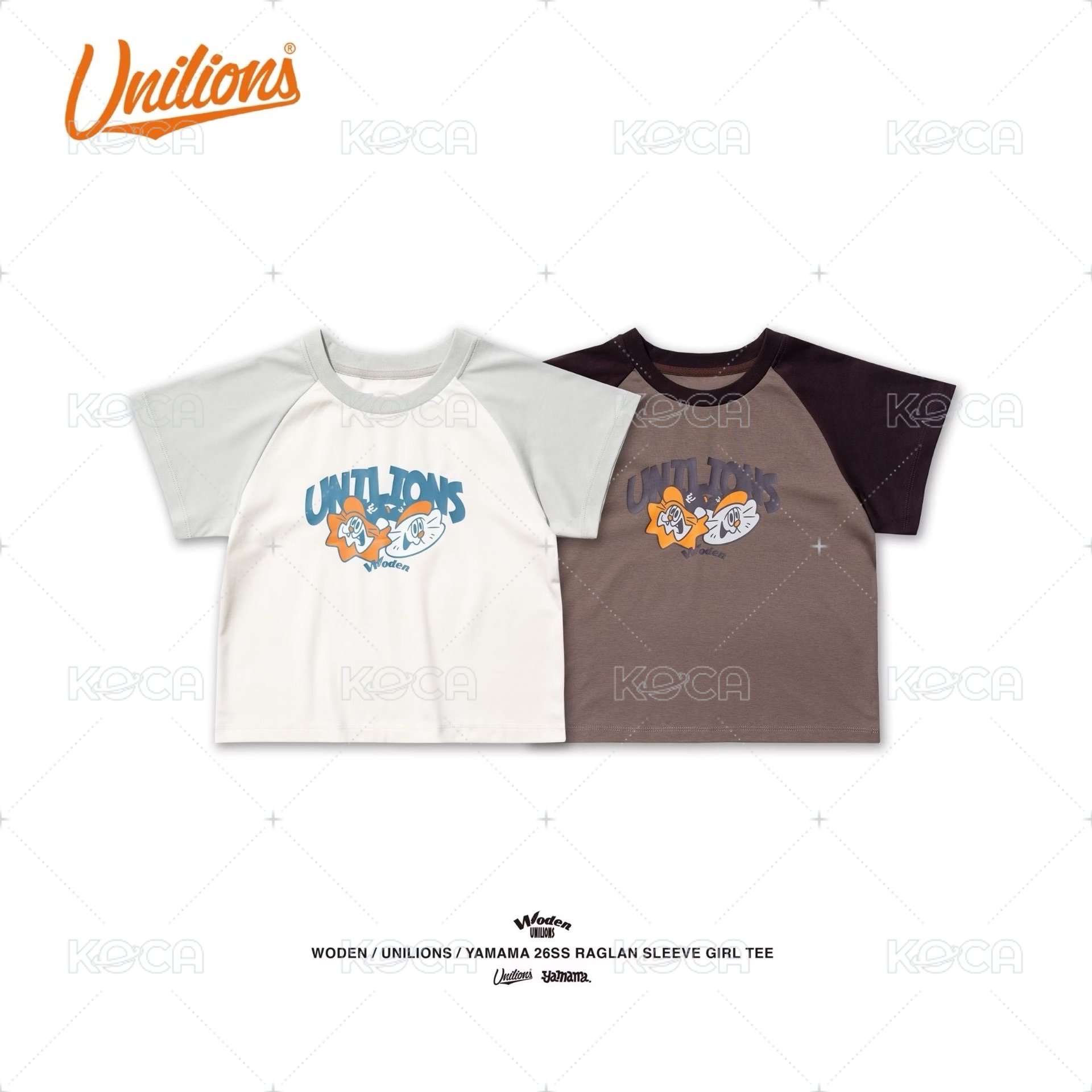 【Woden x Unilions x Yamama】 拉克蘭袖女版Tee 白綠