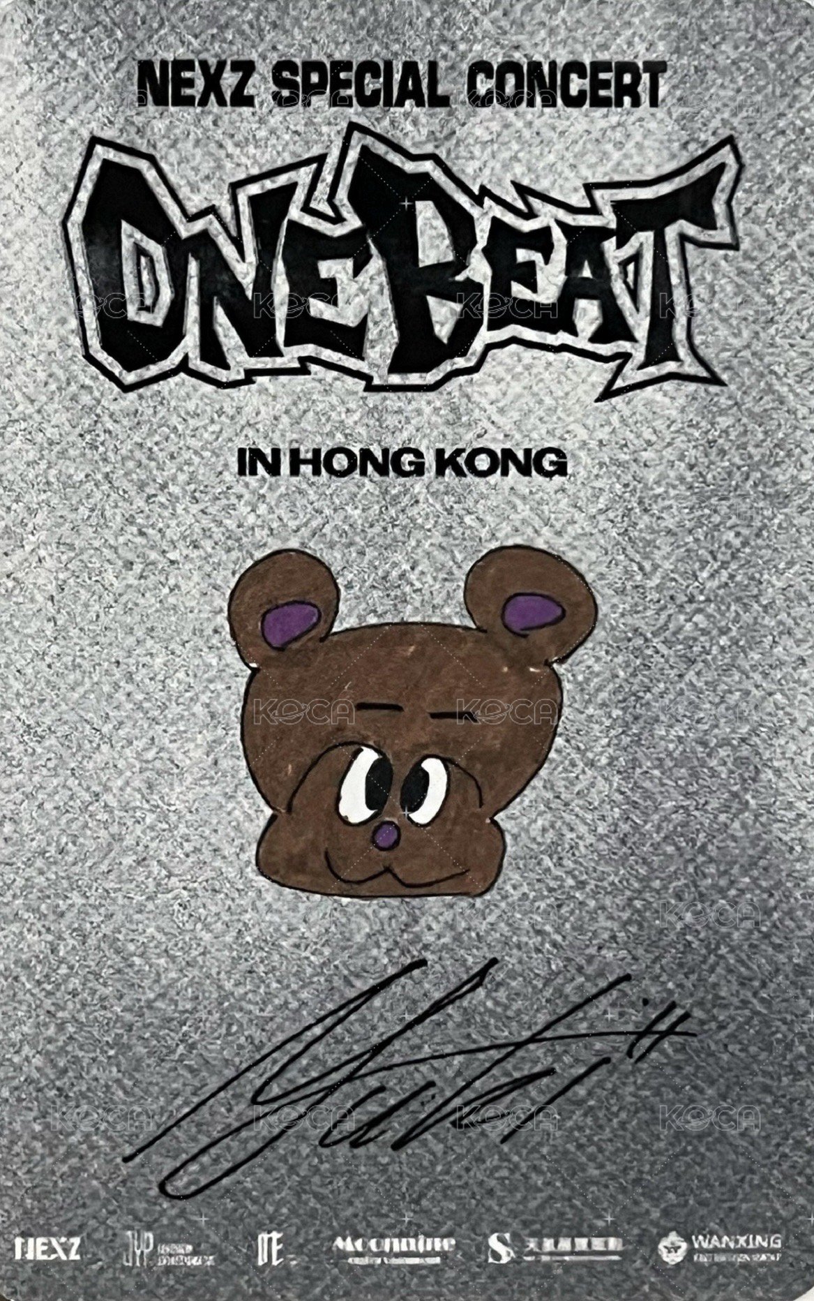 ONE BEAT演唱會 香港場 Day2 入場卡 / 場限卡  背面