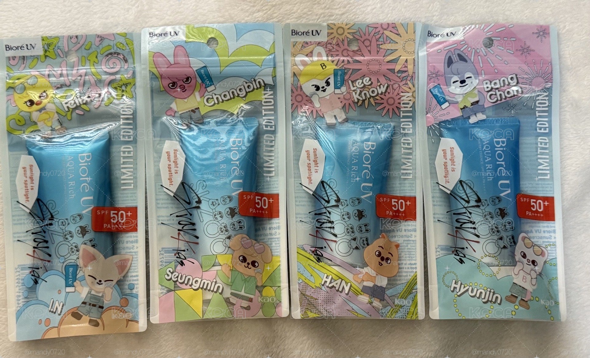 （限量優惠SKZOO限定版）可選外包裝 Biore SPF50+PA++++ 水凝長效保濕防曬乳50g