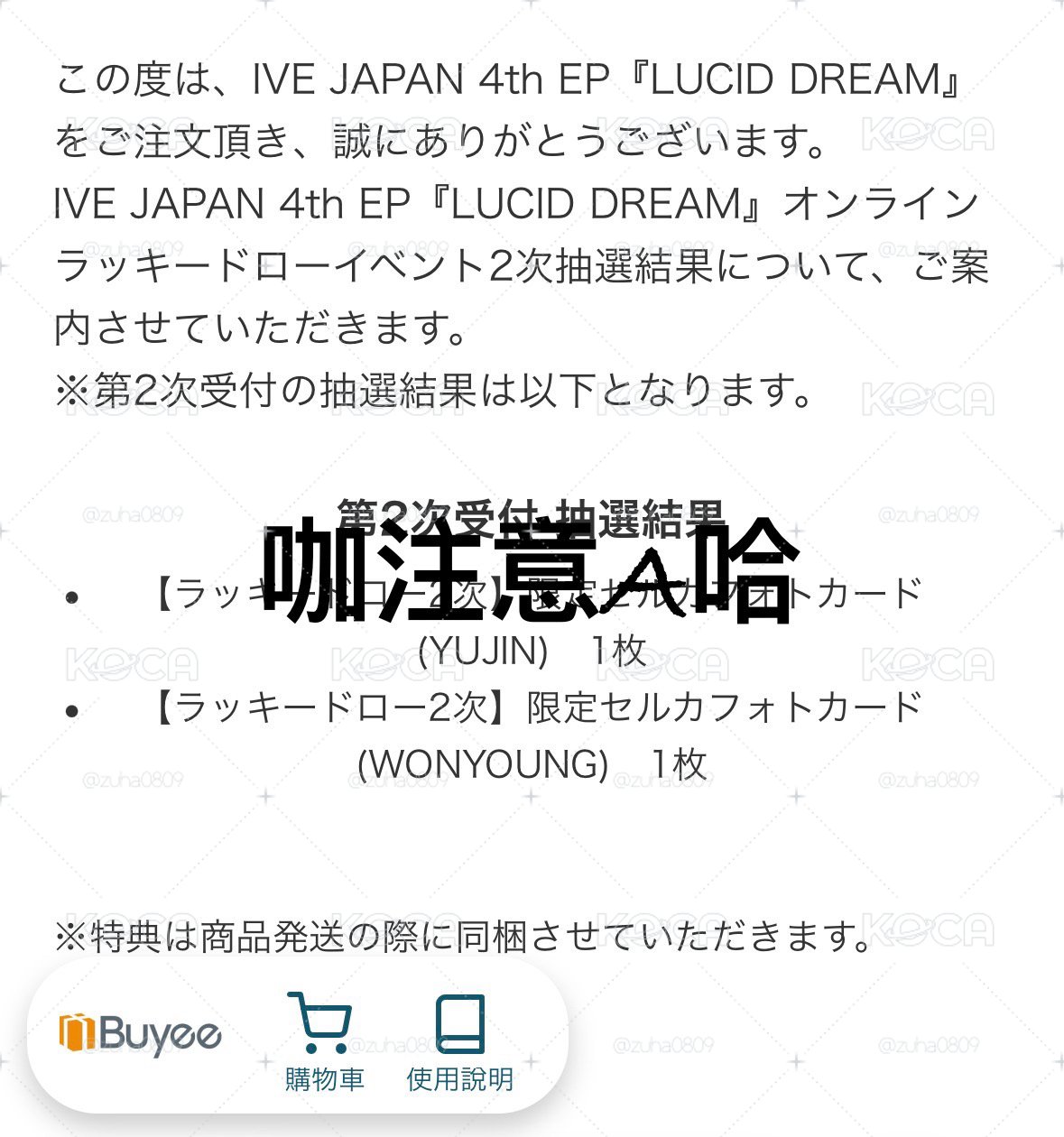 IVE 日專LUCID DREAM 限量索尼抽選卡 員