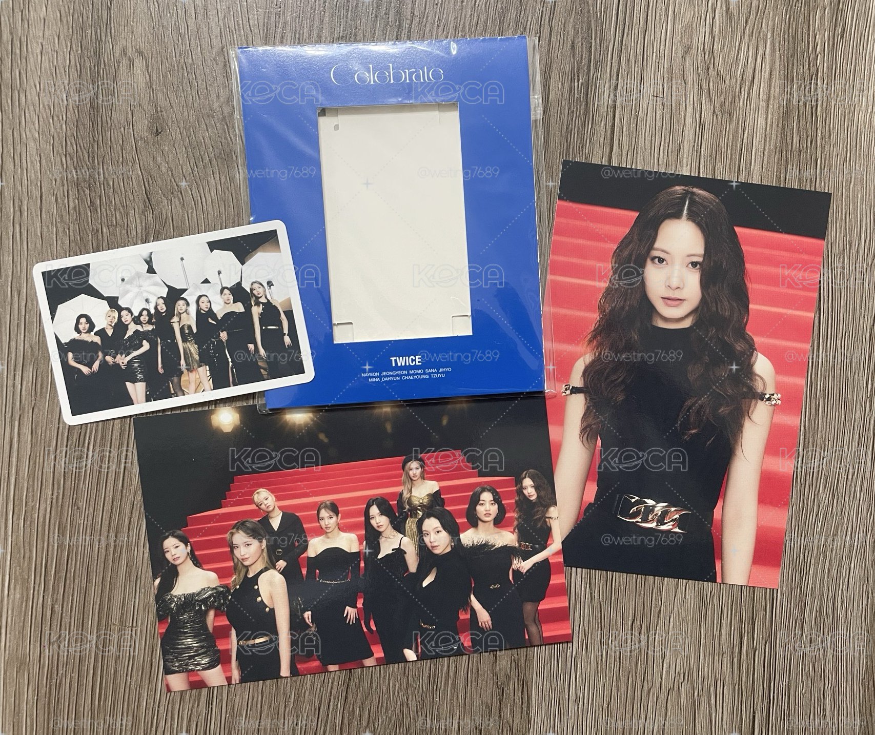 Twice_日專正規四輯Celebrate子瑜明信片+團體大小卡+特典卡架
